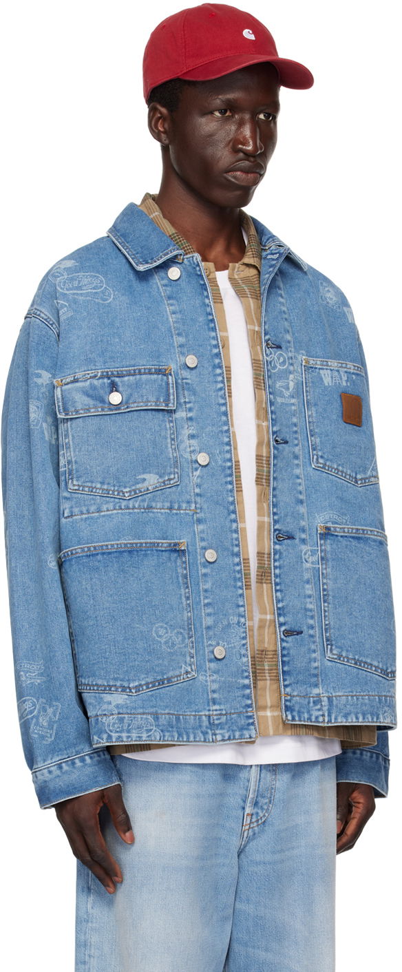 Jakke Carhartt WIP Stamp Print Denim Jacket Blå | I033743, 1