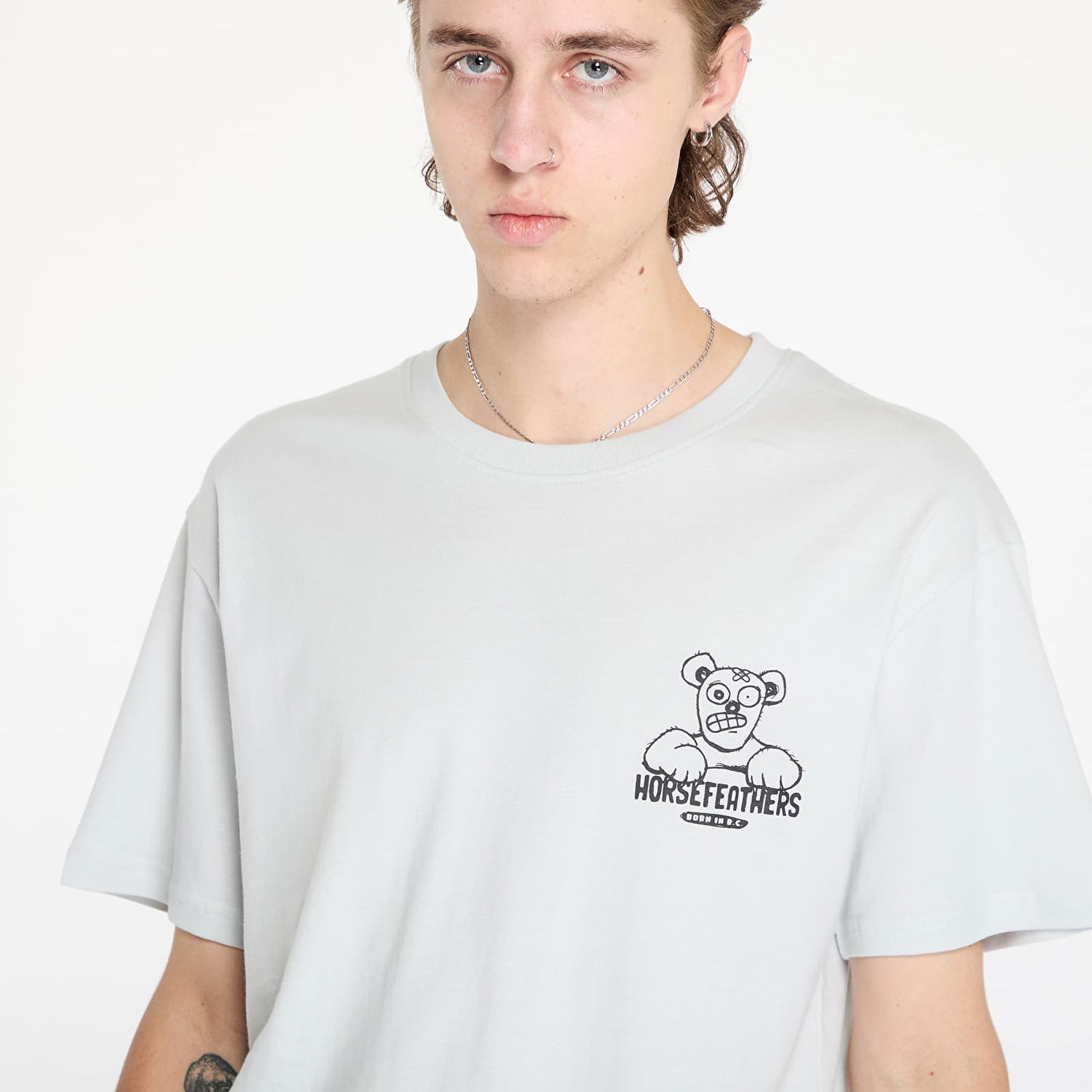 T-shirt Horsefeathers Teddy T-Shirt Cement M Grå | SM1365B, 1