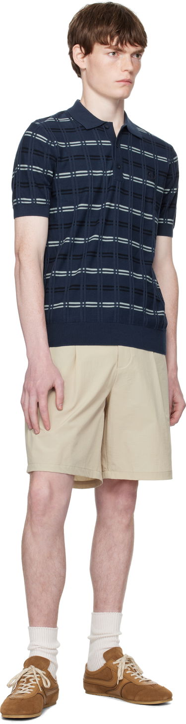 Polo skjorte Fred Perry Fred Perry Striped Rib Knitted Polo Blå | K9751, 3