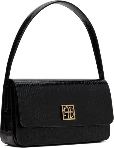Håndtaske Anine Bing Crocodile Embossed Leather Shoulder Bag Sort | A-13-10232-010, 4