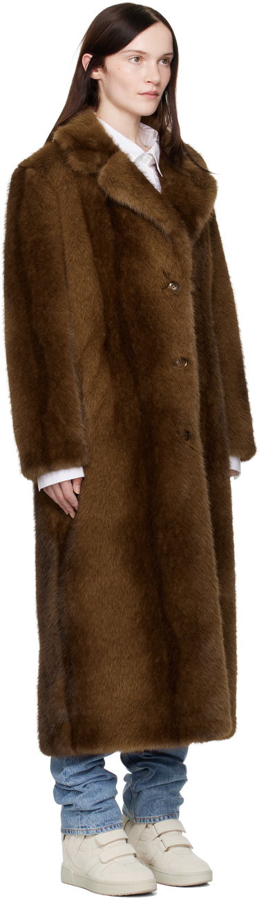 Frakker STAND STUDIO Nora Faux-Fur Coat Brun | 66410-9019, 1