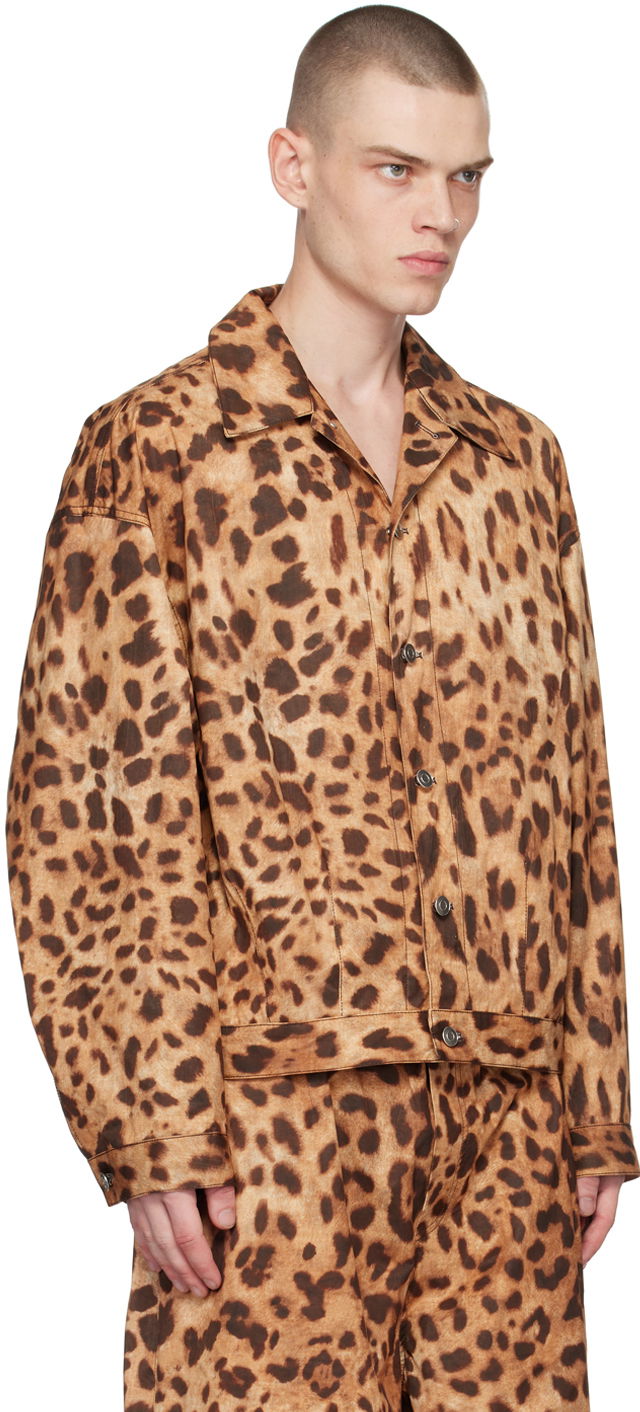 Jakke We11done We11done Allover Print Jacket Brun | WD-JK1-23-245-U-BR, 1