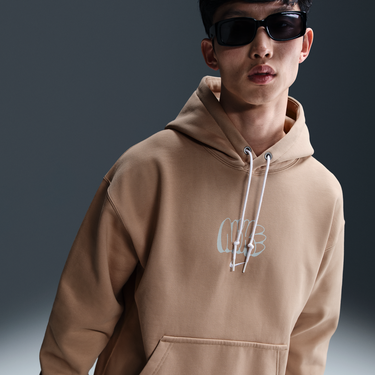 Sweatshirt Nike Solo Swoosh Fleece Hoodie Beige | HQ4181-200, 1