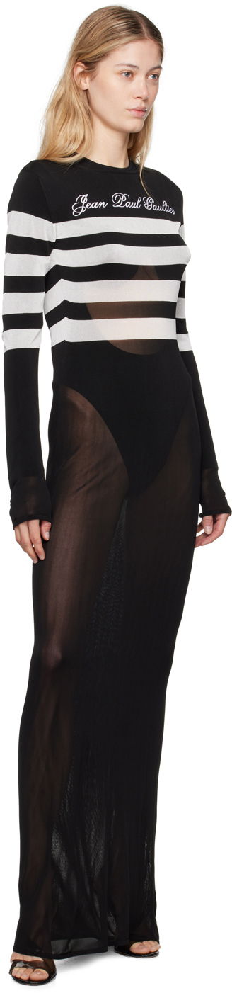 Kjole Jean Paul Gaultier Jean Paul Gaultier Signature Marinière Maxi Dress Sort | 24/30-F-RO244B-M075-0001, 3