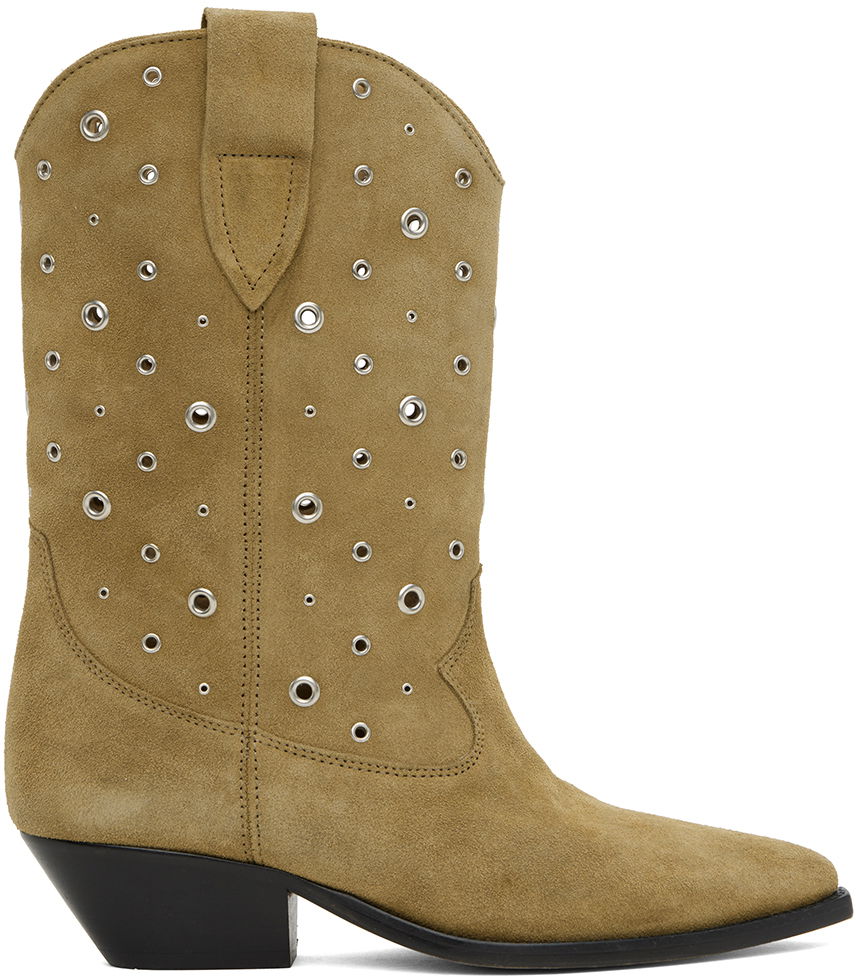 Tøj ISABEL MARANT Isabel Marant Duerto Suede Eyelet Boots Beige | 24EBO0003FA-B2A05S, 0