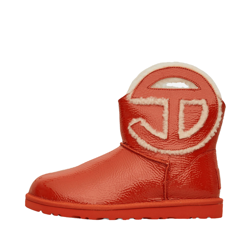 Sneakers og sko UGG Telfar Logo Mini Crinkle Leather Boots Spicy Pumpkin Rød | 1155790 SYP
