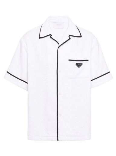 Skjorte Prada Cotton Bowling Shirt Hvid | SC559S2121ZR3
