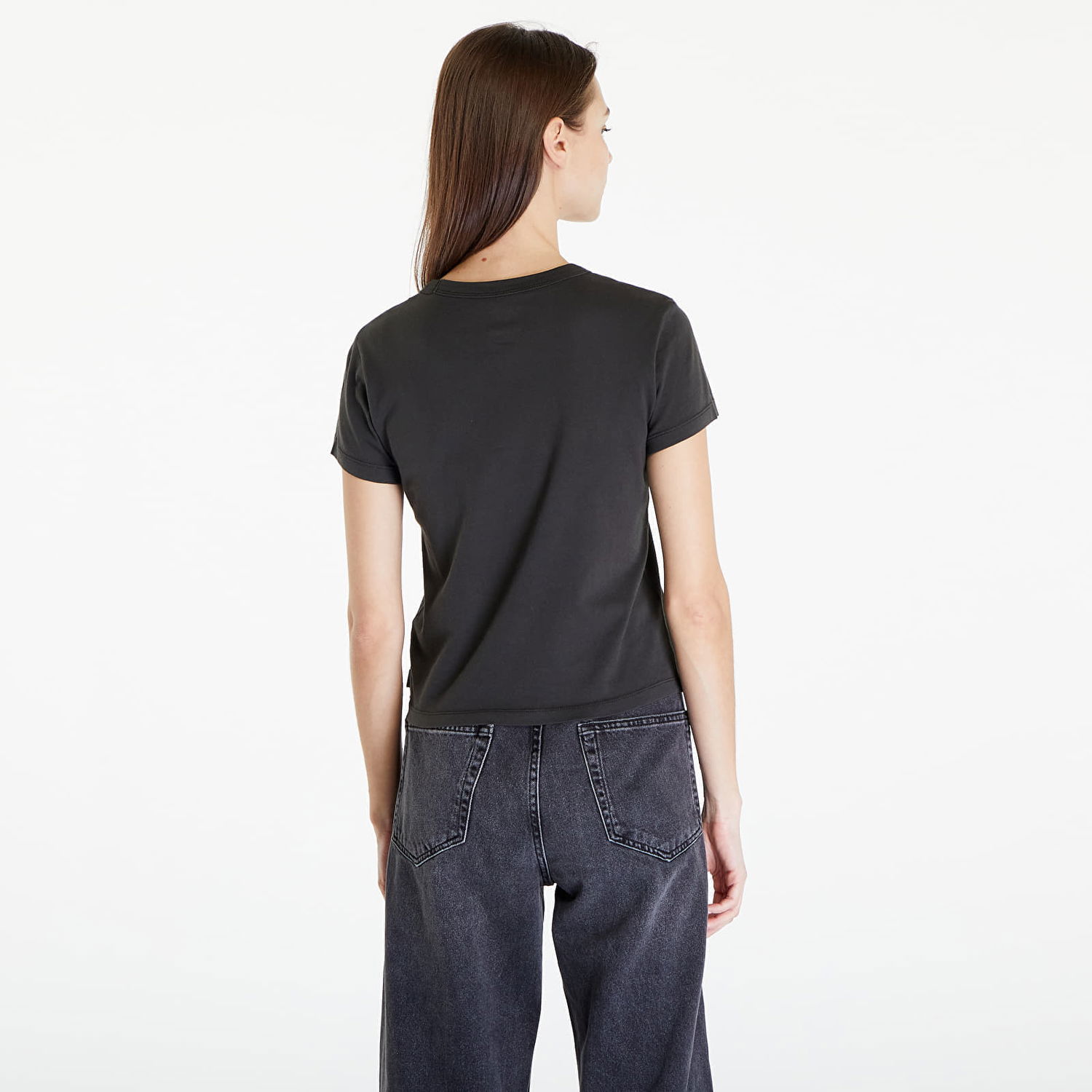 T-shirt Vans Women's T-Shirt Rugged Box Logo Mini Black Sort | VN000GFMBLK1, 1