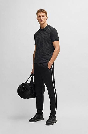 Polo skjorte BOSS BOSS Circle Jacquard Polo Shirt Sort | 50538191, 1