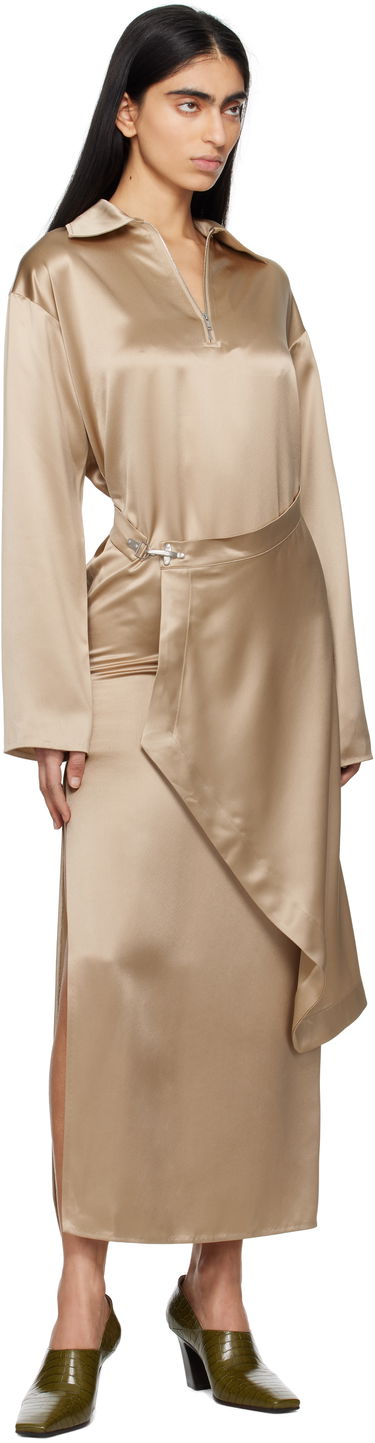 Kjole Nanushka Nanushka Colter Satin Maxi Dress Beige | NW25RSDR02672, 3