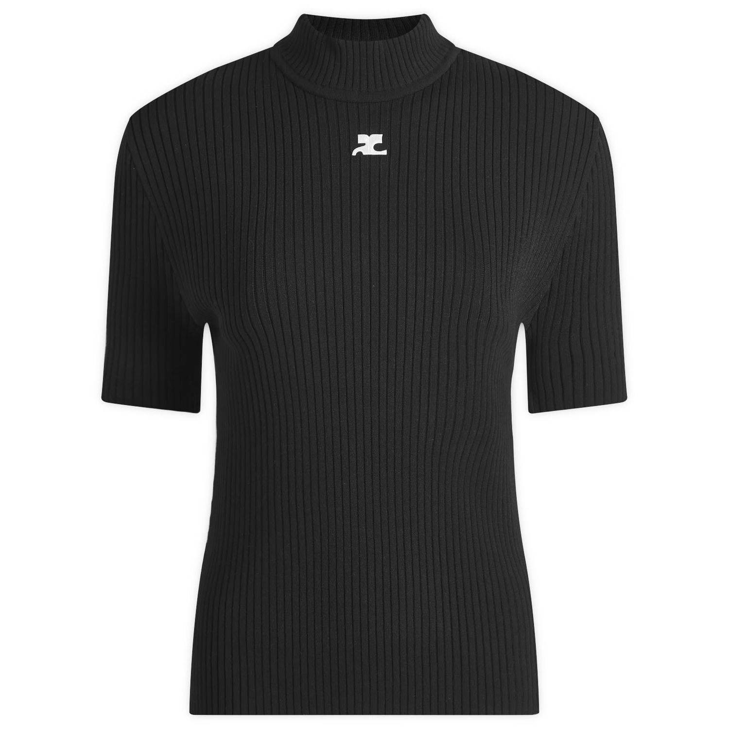 T-shirt Courrèges Short Sleeve Knit Jumper Sort | PERMPU026FI0001-9999, 0