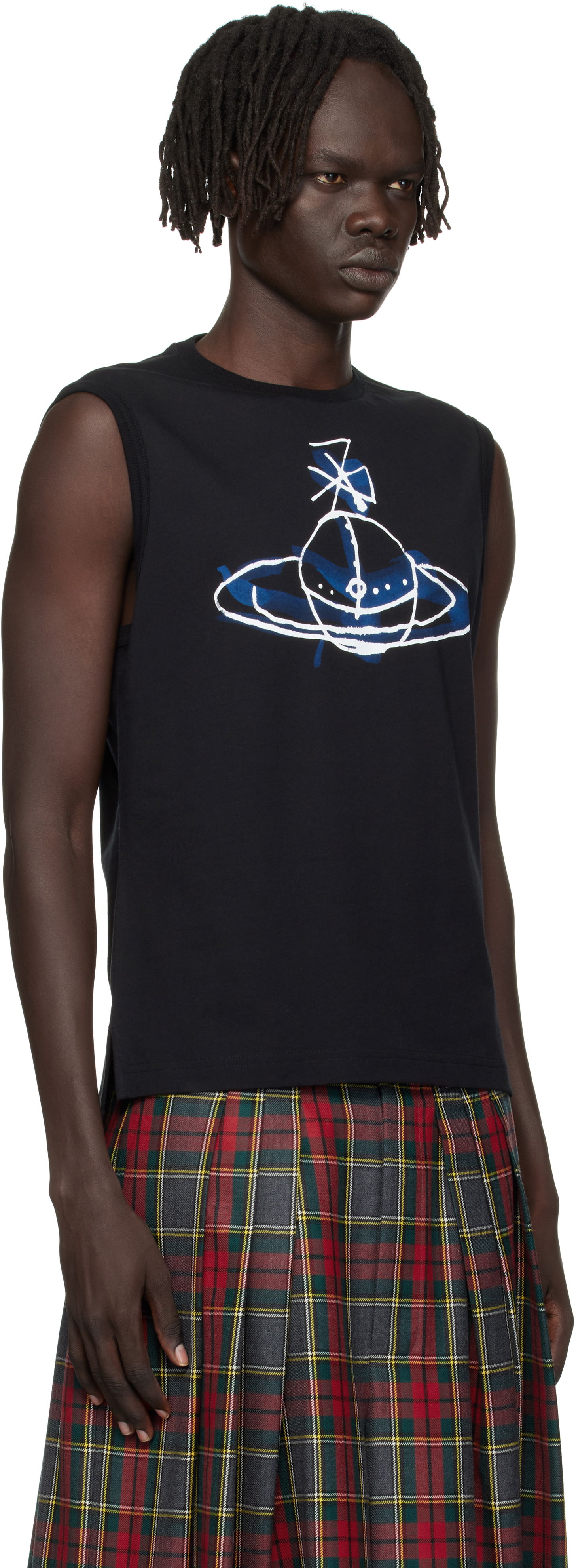Tanktop Vivienne Westwood Vivienne Westwood Drawn Orb Sleeveless T-Shirt Sort | 2G01000A-J001M-, 1