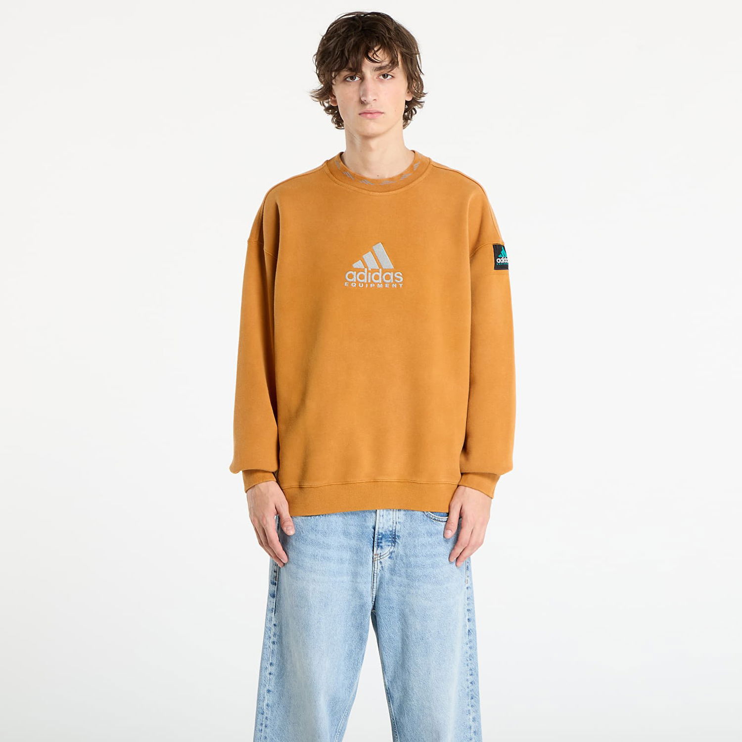 Sweatshirt adidas Originals Adidas Equipment Reflective Embroidery Crew Sweatshirt Orange | JX1457, 0