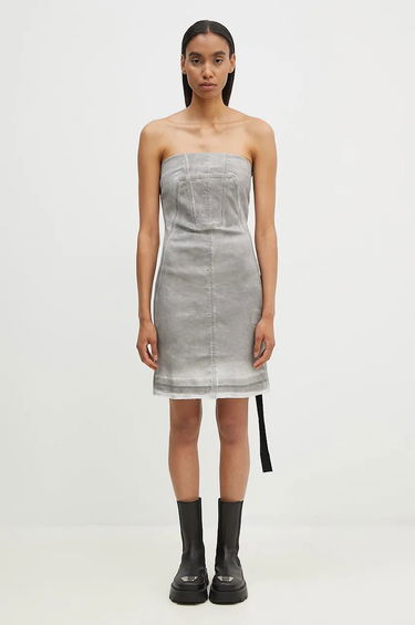 Kjole Rick Owens Splintered Denim Bustier Mini Dress Grå | DS02D2501.HSCF, 0