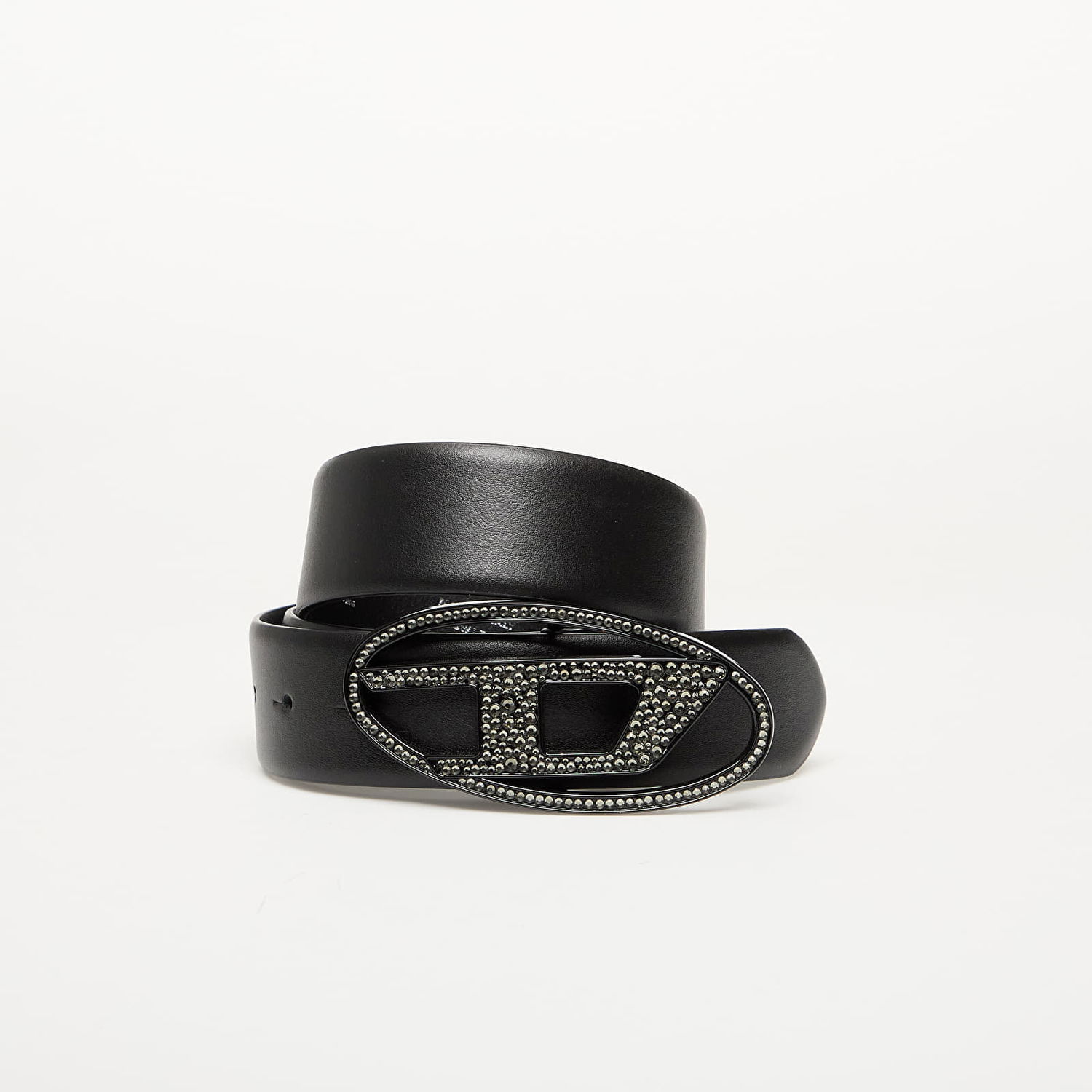 Bælter Diesel Diesel Oval D Logo B-1Dr Strass Belt Sort | X09611_P6364 Shiny Black, 0
