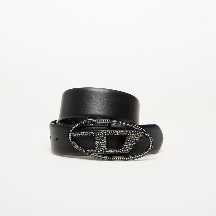 Bælter Diesel Diesel Oval D Logo B-1Dr Strass Belt Sort | X09611_P6364 Shiny Black