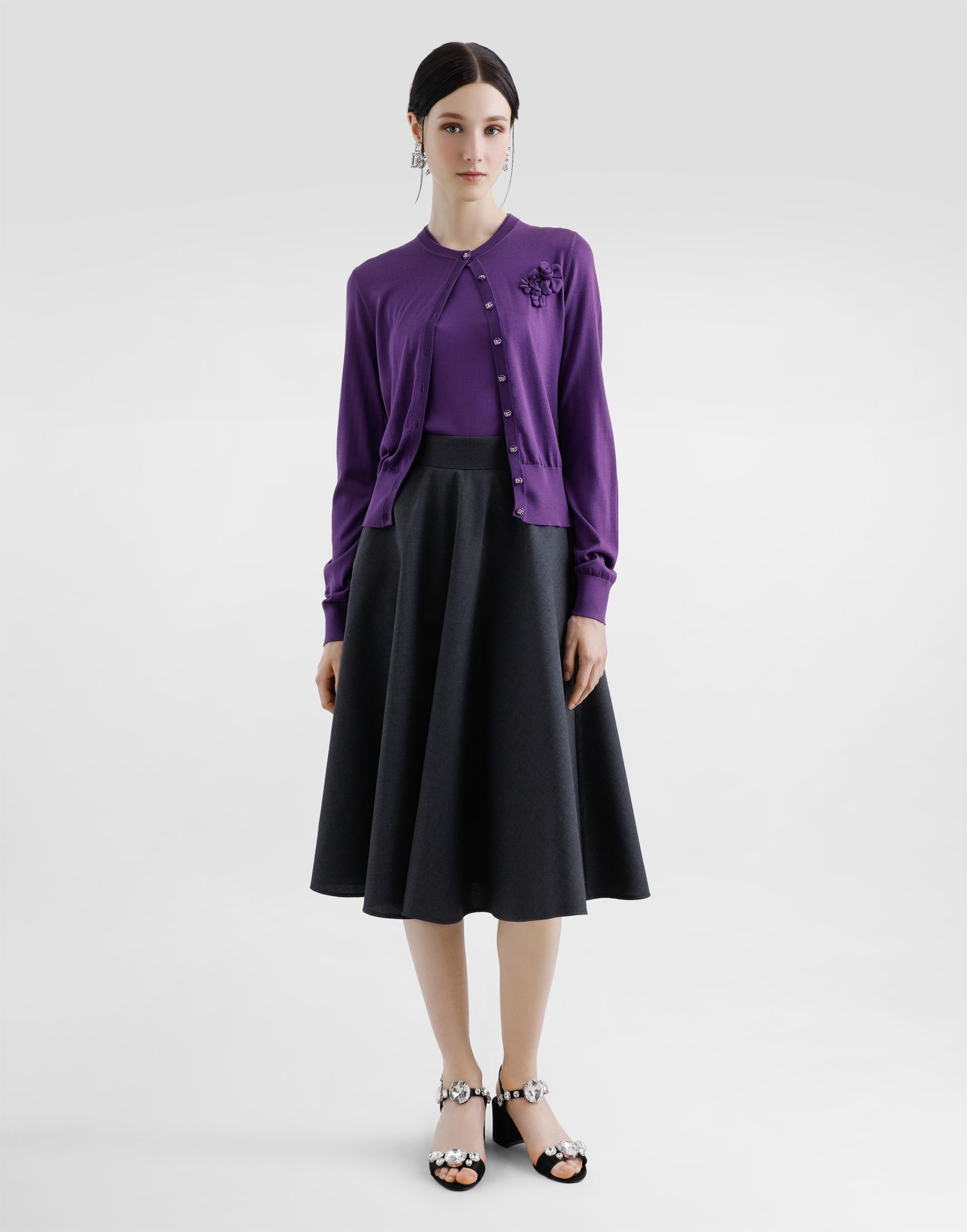 Nederdel Dolce & Gabbana Woolen Midi Circle Skirt Blå | F4C2ITFU286S8290, 1