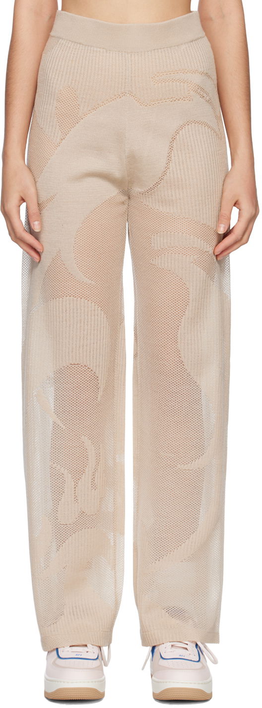 Bukser Feng Chen Wang Feng Chen Wang Phoenix Knitted Trousers Beige | FUS15KT04, 0