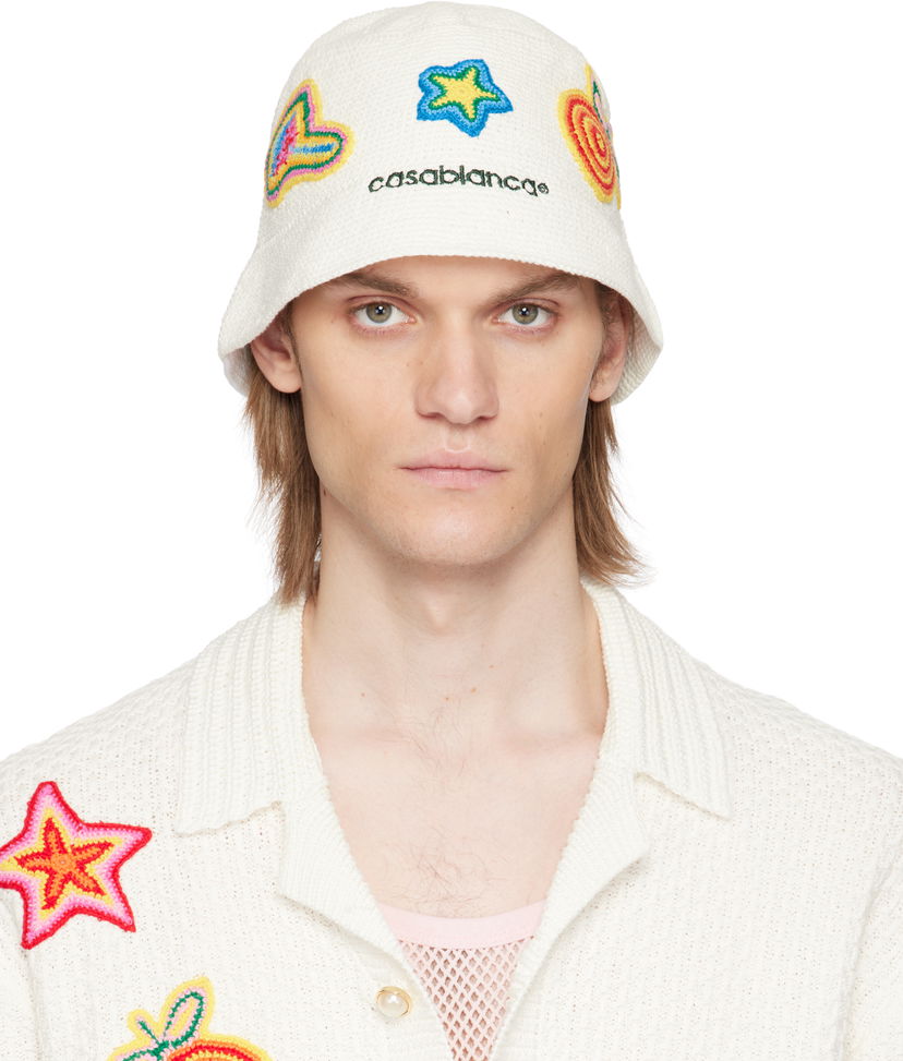 Hat Casablanca Casablanca Crochet Bucket Hat Hvid | AS25-HAT-079-01
