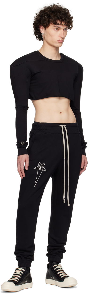 Joggingbukser Rick Owens Rick Owens Champion Edition Joggers Sort | CM01E1685 CHFE FELPA, 3