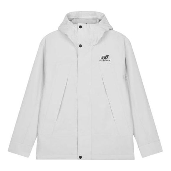 Vindjakke New Balance Logo Print Windproof Jacket Hvid | AMJ23357-GYM