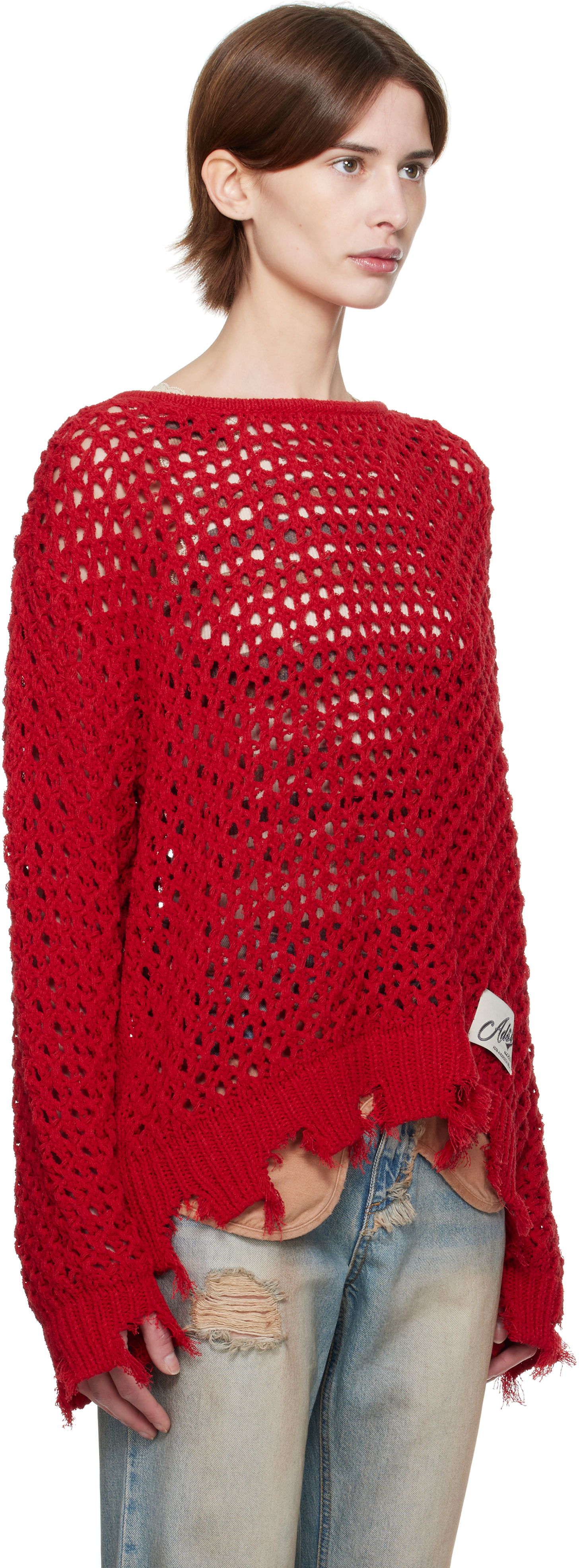 Sweater Andersson Bell Andersson Bell Damaged Boatneck Sweater Rød | atb1240u, 1