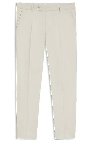 Bukser BOSS Tapered-Fit Stretch Trousers Beige | 50544005, 0