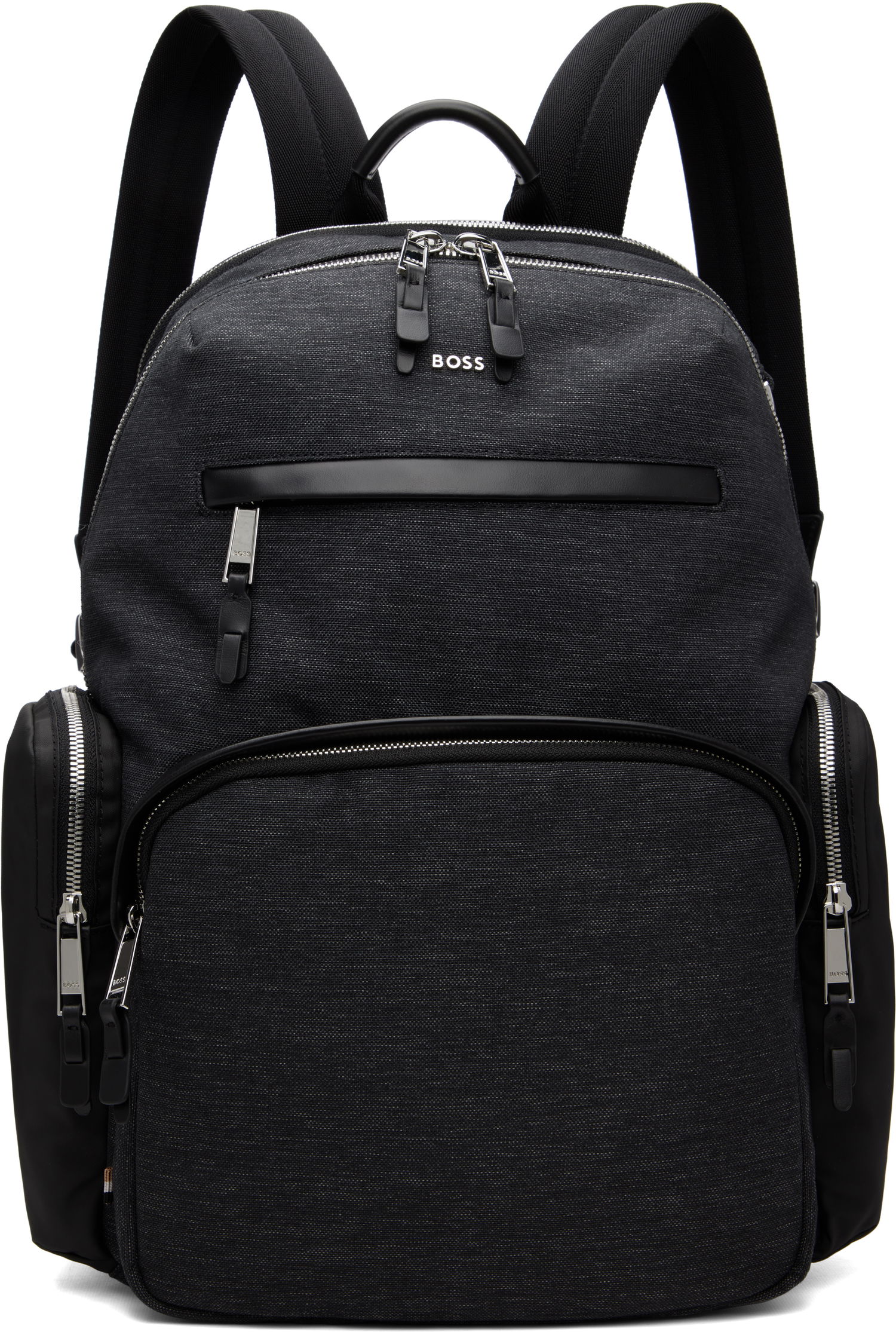 Rygsæk BOSS Textured Fabric Hardware Backpack Sort | 50548018, 0