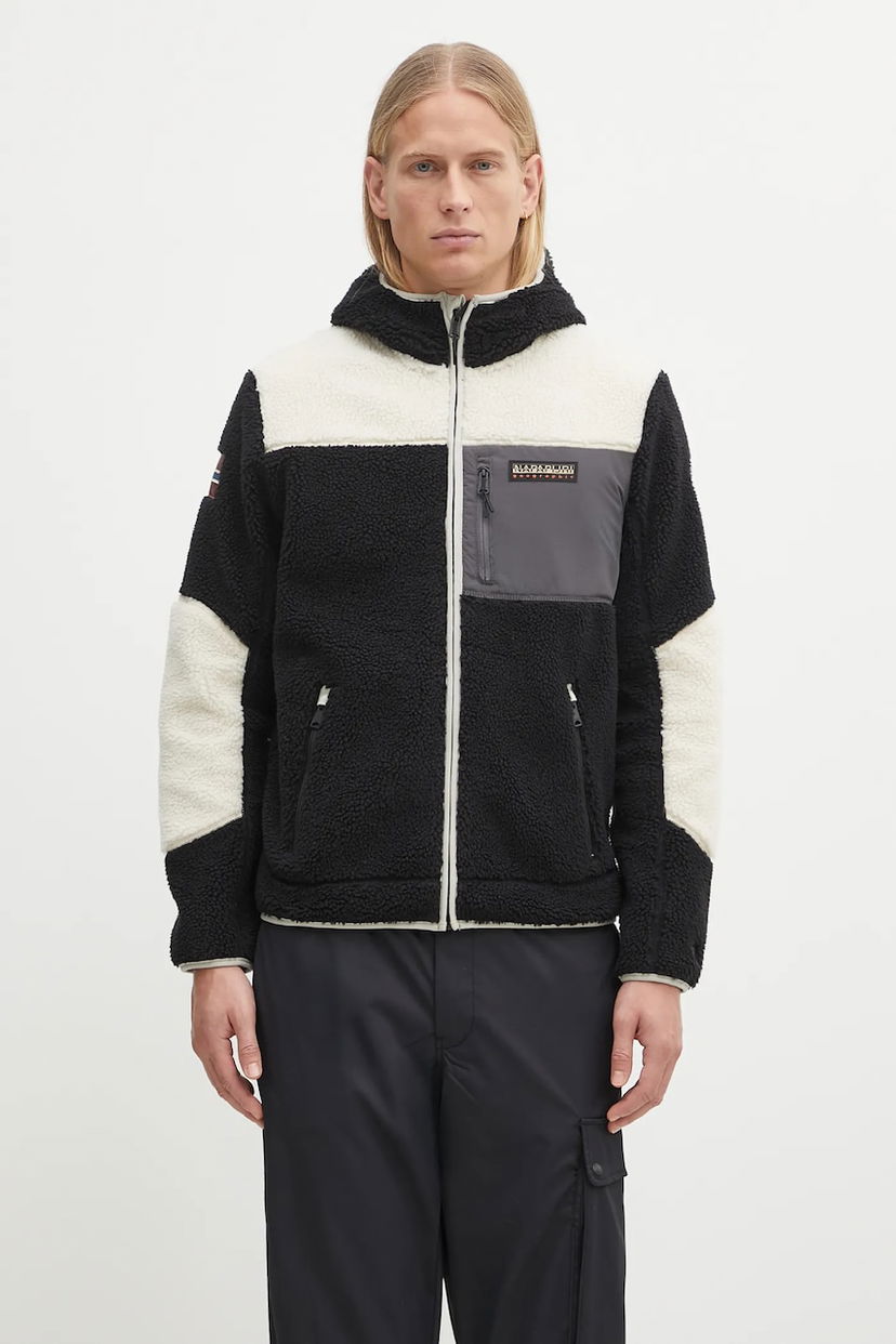 Sweatshirt Napapijri Yupik Color-Block Fleece Hoodie Flerfarvet | NP0A4GNSMCB1