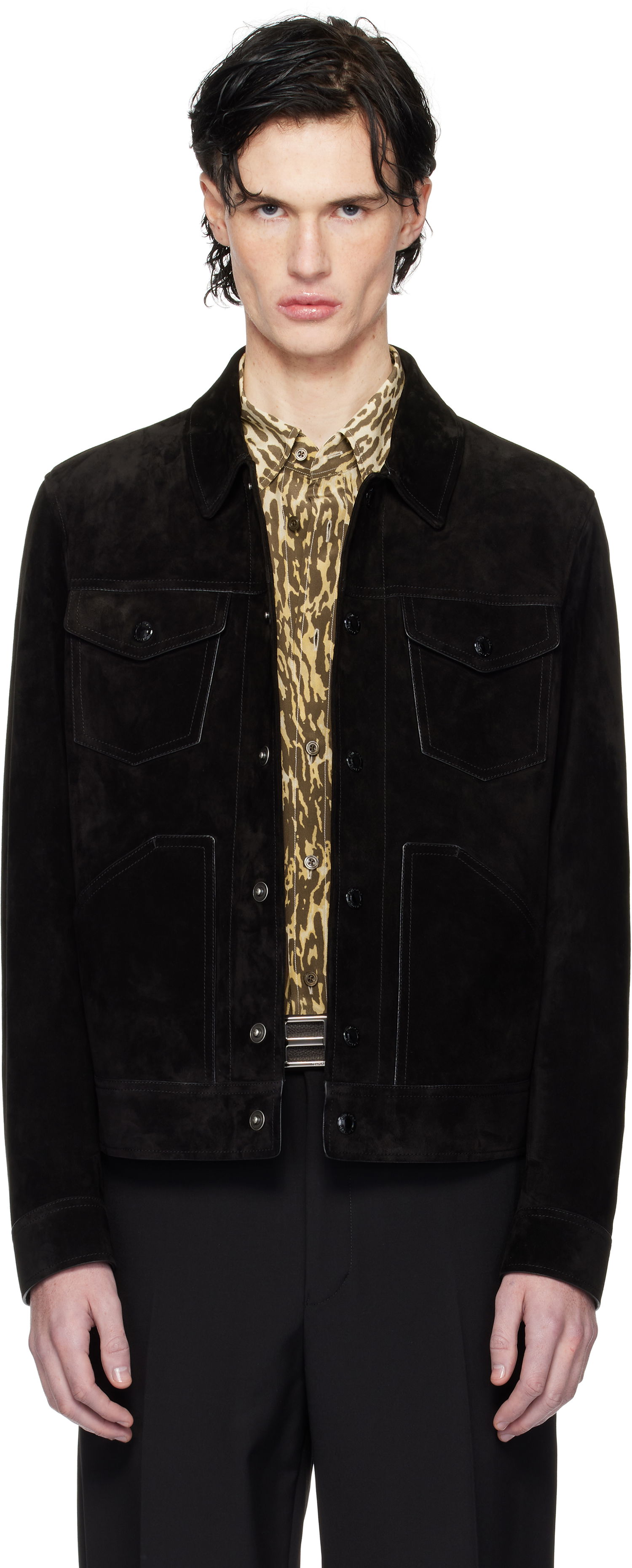Jakke Tom Ford Suede Western Jacket Sort | LBI001-LMS001S23, 0
