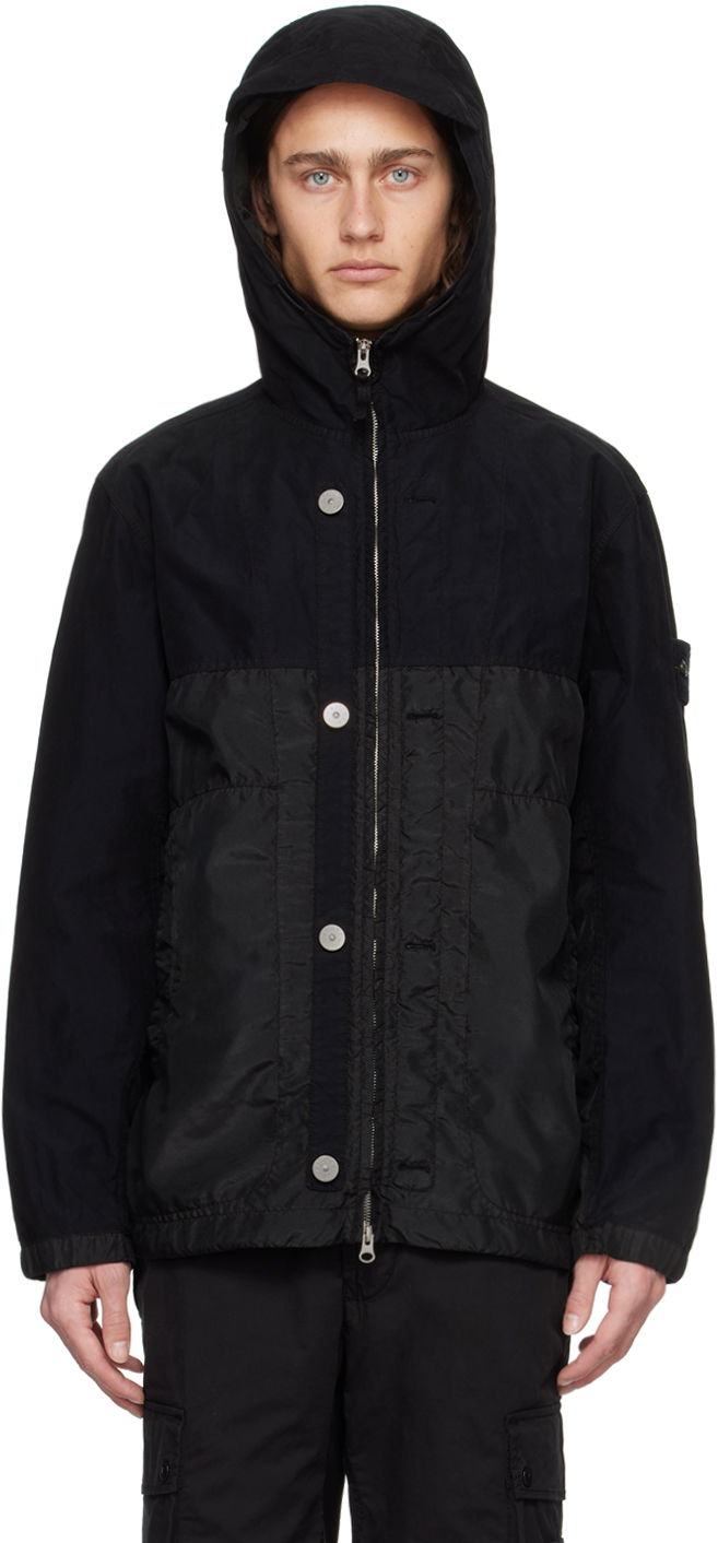 Jakke Stone Island Black Hooded Jacket Sort | 801542732