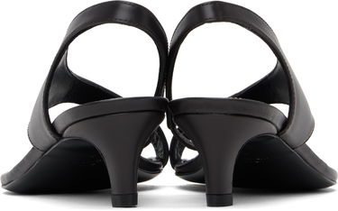 Tøj TOTEME TOTEME Leather Thong Heeled Sandals Sort | 252-WAS0201-LE0131, 1