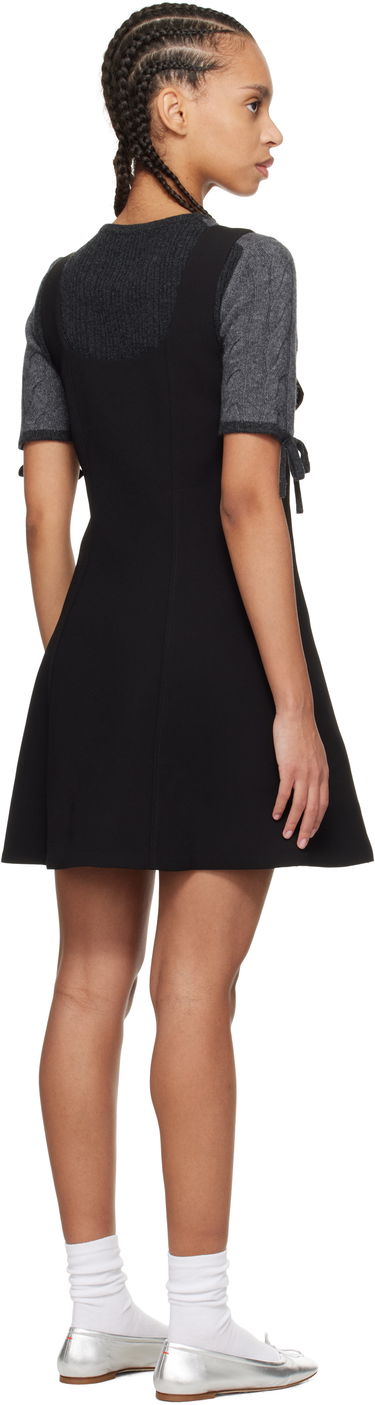 Kjole GANNI GANNI Bonded Crepe Minidress Sort | W0187, 2
