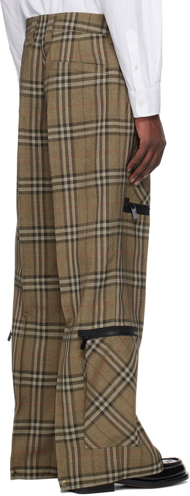 Bukser Burberry Burberry Check Silk Blend Cargo Pants Brun | 8108349, 2