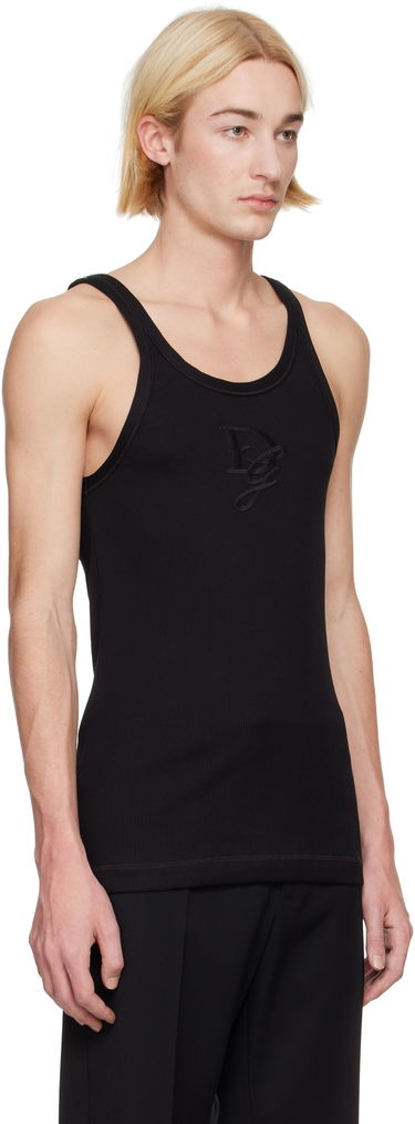 Tanktop Dolce & Gabbana Logo Patch Tank Top Sort | G8PA8ZG7N4G, 3