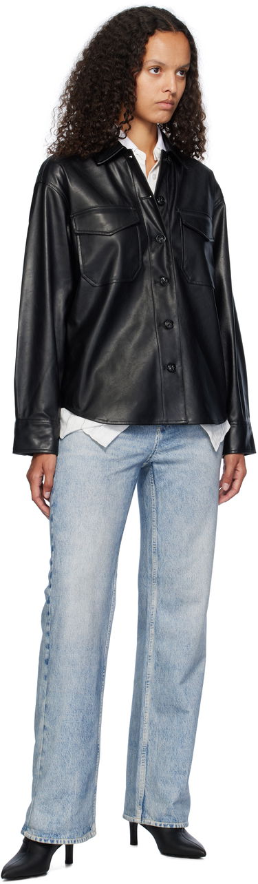 Skjorte rag & bone Rag & Bone Camilla Faux-Leather Shirt Sort | WCW24FA001GR01, 3