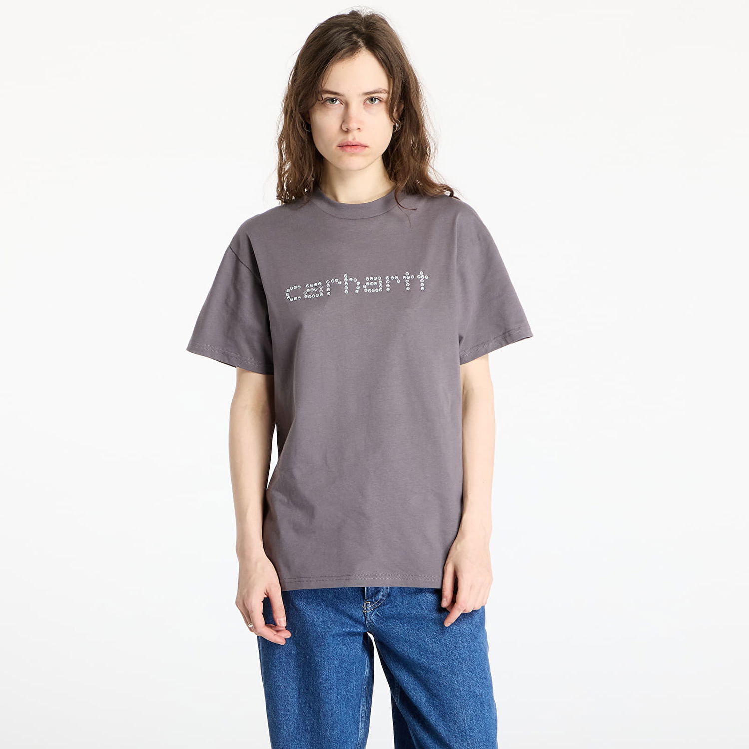 T-shirt Carhartt WIP Carhartt WIP Rivet Script T-Shirt Grå | I034396.2LQXX, 0