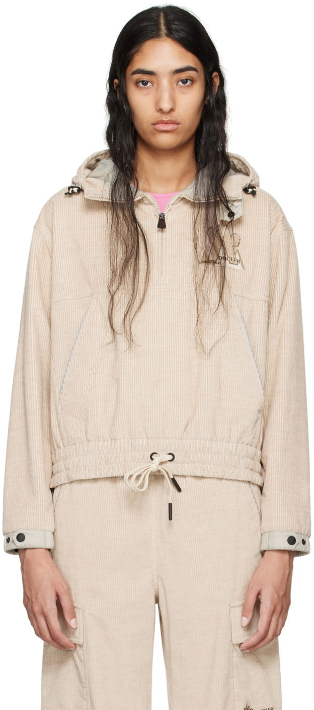 Jakke Moncler Grenoble Beige Half-Zip Jacket Beige | J20982G00001597MN