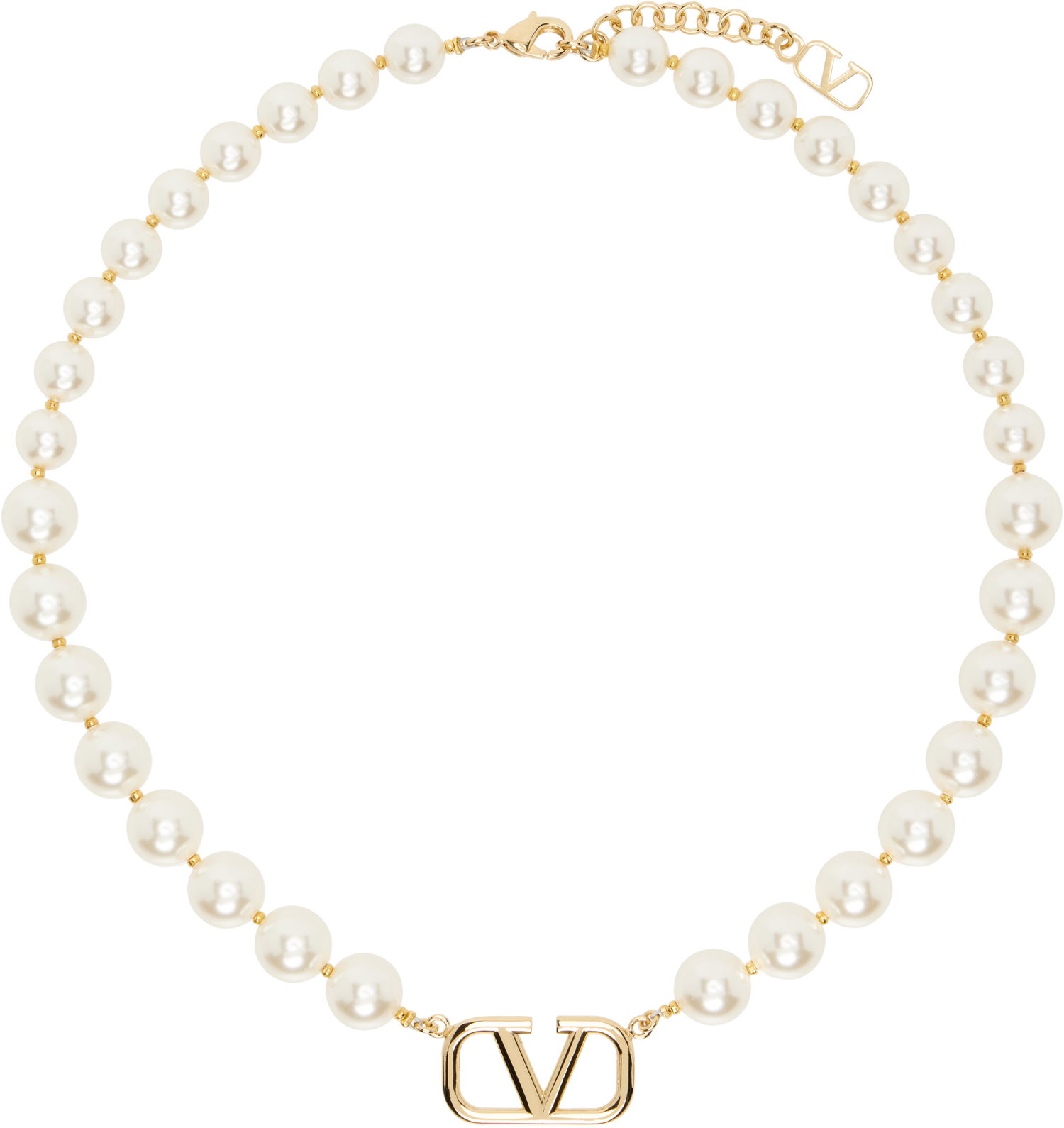 Halskæde Valentino Valentino Garavani VLogo Signature Pearl Necklace Metalisk | 6W2J0P13UXM, 0