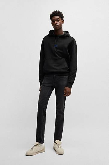 Sweatshirt BOSS HUGO Cotton-Terry Hoodie Sort | 50522374, 1