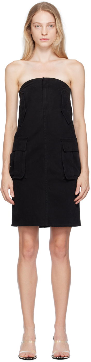 Kjole We11done Cargo Midi Dress Sort | WD-OP3-23-175-W-BK, 0