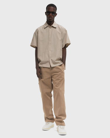 Skjorte ØLÅF Boxy Seersucker Stripe Short Sleeve Shirt Beige | M200303-CINNAMON, 2