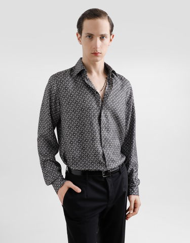 Skjorte Dolce & Gabbana Dolce & Gabbana Silk Shirt with DG Monogram Print Sort | G5MM4TIS1XSHN5KD, 3