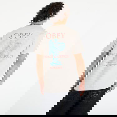 T-shirt OBEY Obey Peace & Justice Statue T-Shirt Beige | 165264238-SIG, 4