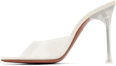 Tilbehør Amina Muaddi Amina Muaddi Alexa Glass Slipper 105 Heeled Sandals Hvid | ALEXA GLASS SLIPPER 105 SR PVC, 2