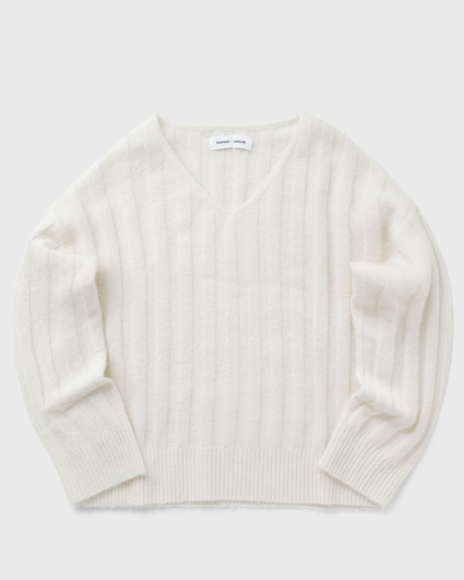 Sweater Samsoe Samsoe Samsøe & Samsøe SANOR V-Neck Sweater Hvid | F24400067-CLEAR-CREAM, 0