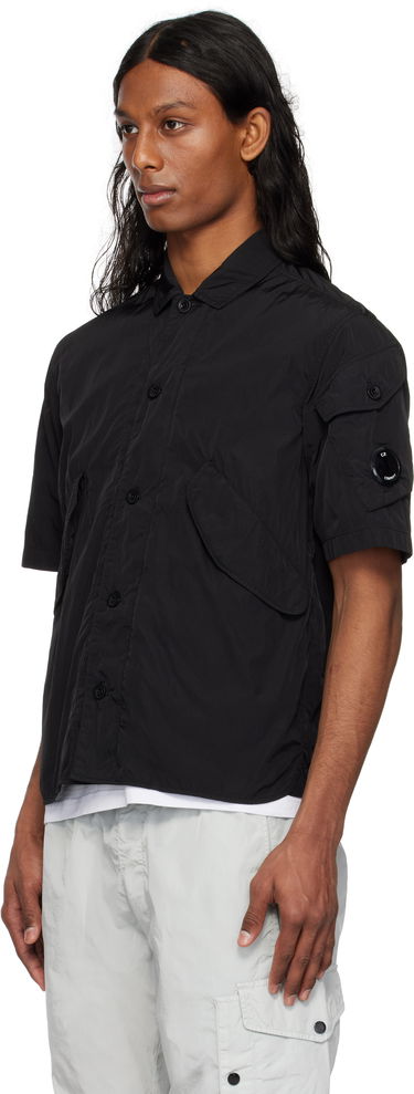 Skjorte C.P. Company C.P. Company Chrome-R Short Sleeve Shirt Sort | 18CMOS035A-005904G, 3