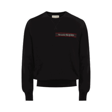 Sweater Alexander McQueen Alexander McQueen Selvedge Logo Tape Sweatshirt Sort | 642663QRX750901, 0