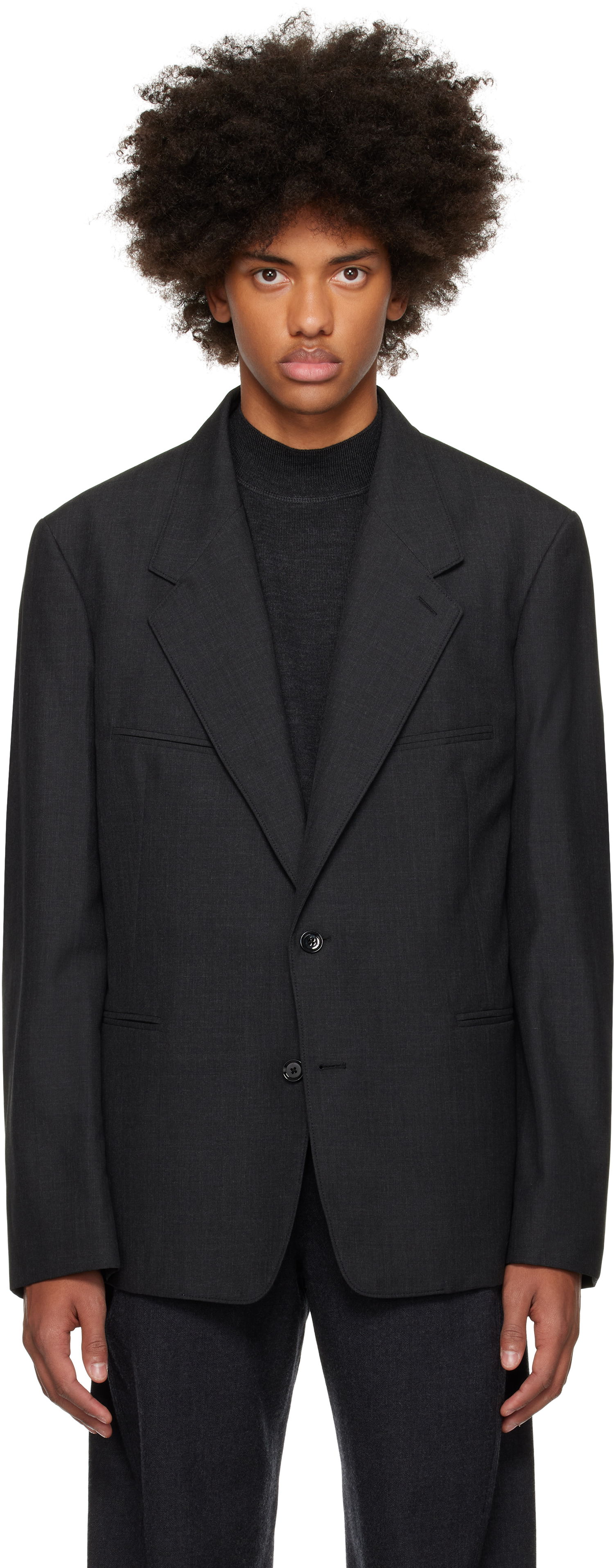 Jakke LEMAIRE LEMAIRE Tailored Single Breasted Blazer Sort | JA1056 LF414, 0