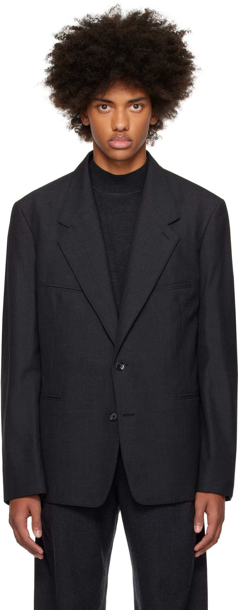 Jakke LEMAIRE LEMAIRE Tailored Single Breasted Blazer Sort | JA1056 LF414